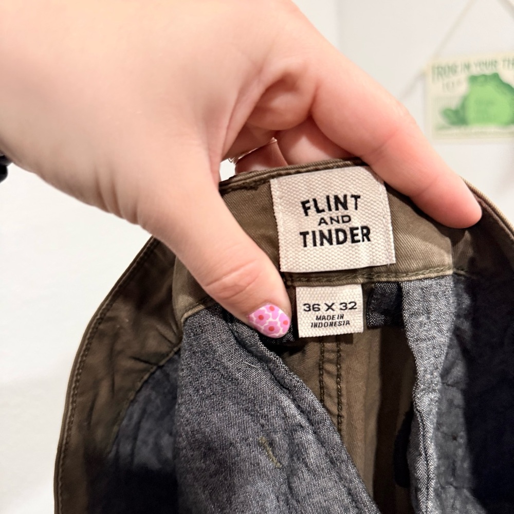 Flint and Tinder Slim Fit Military Olive Men’s Pants Size 36x32 - Picture 4 of 5